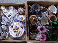 VICTORIAN POTTERY & GLASSWARE and a boxed set of six Ritzenhoff Crystal drinking glasses
