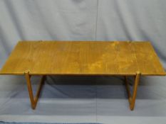 FRANCE & SON DANISH DESIGNER TEAK COFFEE TABLE, No 6132822, 46cms H, 140cms W, 68cms D