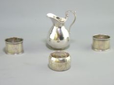SMALL SILVER - four items, Birmingham hallmarks to include a Victorian cream jug 1886, maker H