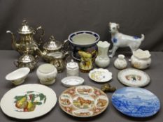 MIXED CHINA, POTTERY & PORCELAIN including Aynsley Wild Tudor, Wedgwood Rosehip and Angela, Wade,