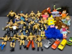 W W E PLASTIC FIGURES by Jakko, Beanie Babies and similar and a quantity of Diecast vehicles