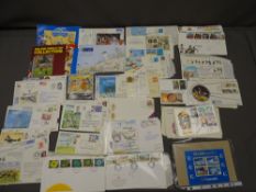 FIRST DAY COVERS, Royal Mint stamps and vintage beer postcards, a collection, 1970s and 80s,