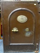 OLD SAFE by T Withers & Son of West Bromwich, dated 1885, with key, 76cms H, 57cms W, 52cms D