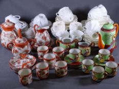COALPORT CHINA PART TEA SERVICE and German, Japanese and Kutani decorated tea and coffeeware