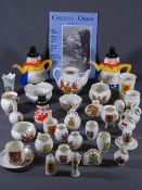 GOSS CRESTED CHINAWARE, approximately 30 pieces, mainly Welsh crests including two Welsh Lady