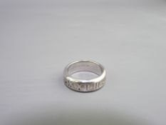 TIFFANY & CO - 18CT GOLD ATLAS RING, size Q, 11.5grms, dated 2003, in original boxes