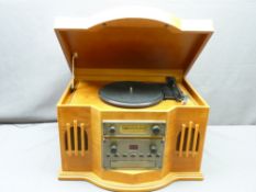 VINTAGE STYLE RADIO GRAMOPHONE with turntable and CD player E/T