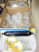 QUALITY DRINKING & OTHER GLASSWARE including a Bristol Blue type rolling pin