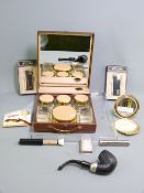 MIXED LADY'S & GENT'S COLLECTABLES including a vintage travel vanity case, Stratton compact, white