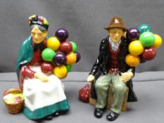 TWO ROYAL DOULTON FIGURINES 'The Balloon Man' HN1954 and 'The Old Balloon Seller' HN1315