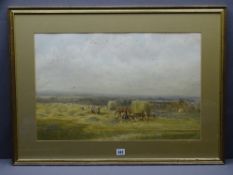 JAMES WHAITE watercolour - harvesting scene, signed and dated 1869 (foxing) 40 x 60cms