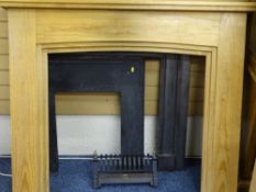 STOVAX CAST IRON FIREPLACE WITH GRATE and contemporary pine surround