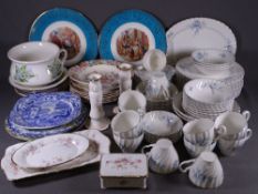 VINTAGE POTTERY TABLEWARE and decorative wall plates ETC including a 60 plus piece Johnson
