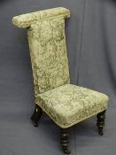 CIRCA 1900s TAPESTRY UPHOLSTERED NURSING CHAIR