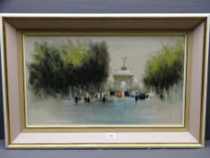 ANTHONY KLITZ oil on canvas - 'Wellington Arch', signed, 34 x 60cms