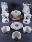 W H GOSS CHINA PART TEA SERVICE with Falkland Islands crest comprising 6 cups, 6 saucers, 5 side