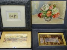 CRYSTOLEUM - children at play, 16 x 24cms, TONGKAM YARD, SINGAPORE initialled 'RG -1958' watercolour