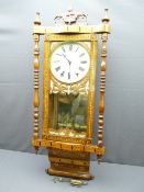 WALNUT CASED MARQUETRY INLAID WALL CLOCK, late 19th century American, the dial marked 'Jerome, New