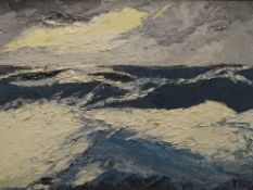 PALETTE KNIFE oil on board - Rough Seascape, unsigned, 44 x 60cms