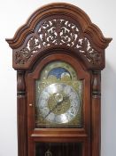 HOWARD MILLER REPRODUCTION MAHOGANY LONGCASE CLOCK, triple weight Dutch style pendulum driven