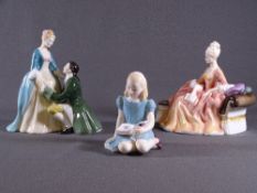 THREE ROYAL DOULTON FIGURINES titled 'The Suitor' HN2132, 'Alice' HN2158 and 'Reverie' HN2306