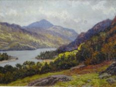 EDWIN ALFRED PETTITT oil on board - lakeside scene, signed, 24 x 33cms