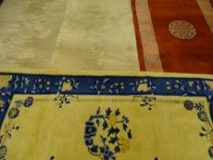 RUGS - pair of deep pile, 137 x 67cms, Ffrith rust ground carpet, medium size and one other rug