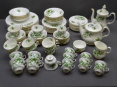 ROYAL ALBERT TRILLIUM, 90 plus piece tea and part dinner service including tea and coffee pots