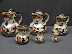 MASONS MANDALAY - a graduated set of 6 jugs