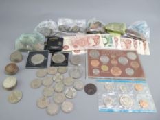 PRE-DECIMAL COINAGE & BANK NOTES including eight 10 shilling notes, a small collection of