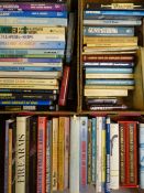 GUNSMITHS, MILITARY & FIREARMS COLLECTORS' INTEREST, three boxes of reference books on weaponry