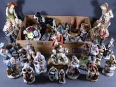 MIXED COMPOSITION FIGURINES, animals and ornaments, a good quantity including Capodimonte style,