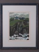 WILF ROBERTS limited edition print (6/40) - titled 'FFerm ar y Dibyn', 28 x 20cms, printed signature