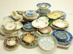 BLUE & WHITE DINNER PLATES, Spode Sprig cabinet display plates ETC