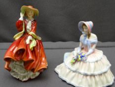 TWO ROYAL DOULTON LADY FIGURINES 'Top O' The Hill' HN1834 and 'Daydreams' HN1731