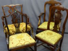 ANTIQUE DINING CHAIRS, three elbows and one other