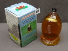 50cl BOTTLE IN SHAPE OF RUGBY BALL 1999, single Highland Scotch whisky, 'Penderyn', boxed and