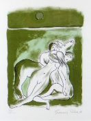 FRANCES RICHARDS (1903-1985) lithographic print - figures with deer, entitled 'Bottom', 18 x 22cms