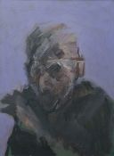 ELFIN JONES oil on canvas - portrait of gentleman, entitled 'Cafe Society', signed, 40 x 30cms