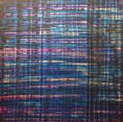 JULIA BROOKER acrylic on aluminium - entitled 'Aquarelle', dated 2019, 62 x 62cms