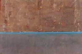 GEOFF YEOMANS (b. 1934) mixed media - untitled (Plimsoll Line?), signed, 13 x 22cms