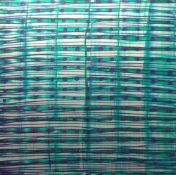 JULIA BROOKER acrylic on aluminium - abstract green and purple circles, entitled 'Downtown I', 83