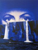 JOE WEBB unframed limited edition (46/85) silkscreen print - blue eyes with iceberg, entitled '