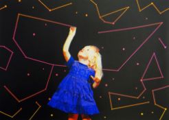 JOE WEBB unframed limited edition (22/125) silkscreen print - child with stars, entitled 'In the Sky