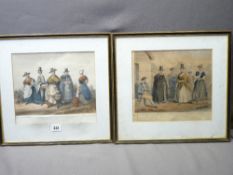 1851 ENGRAVINGS, a pair - 'Welsh Costumes'