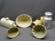 STONEWARE, jelly moulds and hot water bottles ETC