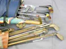 VINTAGE GOLF CLUBS within two bags including Winton, Weetman, Rod Simpson ETC