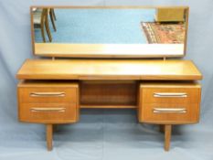 G-PLAN MID CENTURY DRESSING TABLE with central jewellery drawer and long mirror, 120cms H (overall),
