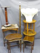 VINTAGE FURNITURE - an assortment including haberdashery table, kidney shaped tables, barley