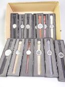 AS NEW BOXED FASHION WATCHES, a quantity, approximately 20 gents' Quartz with fabric and leather